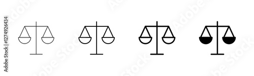 Scales icon vector isolated on white background . Law scale icon. Justice sign