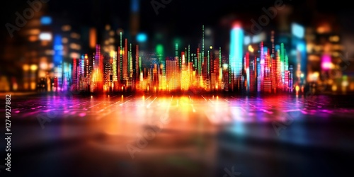 Wallpaper Mural machine learning finance digital grids neon futuristic Torontodigital.ca