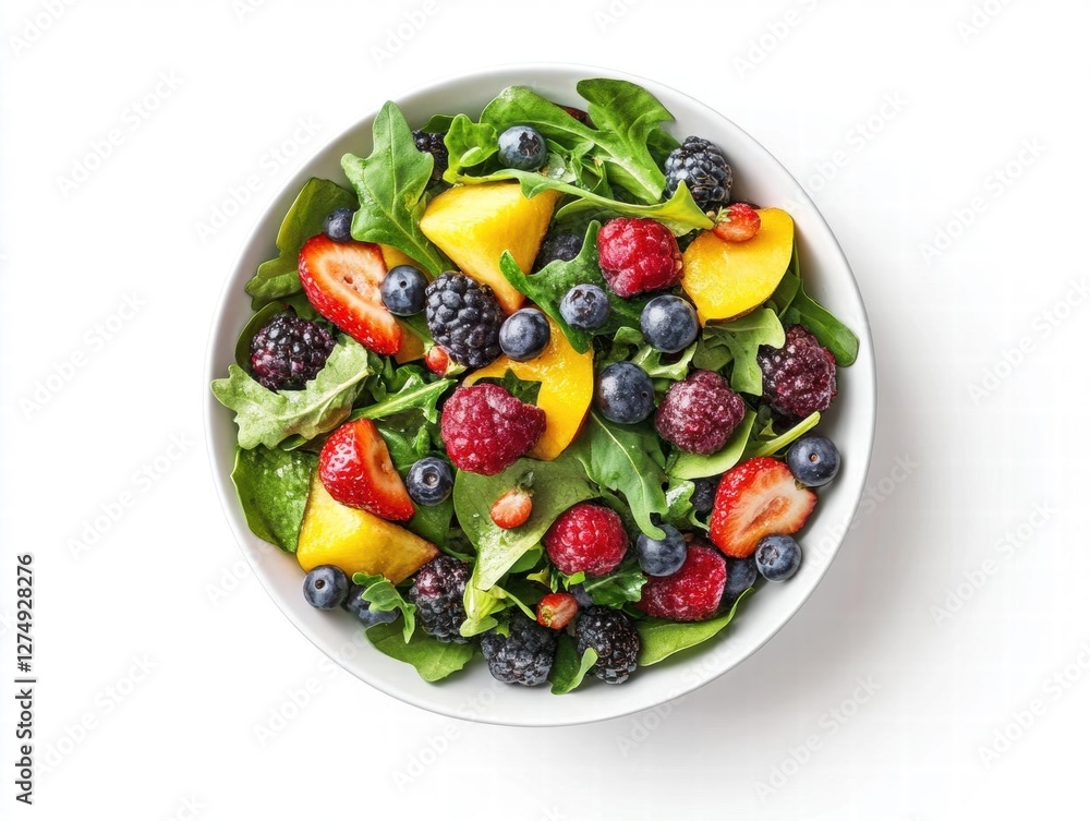 Delicious and Healthy Fruit Salad with Fresh Greens Delicious and Healthy Fruit Salad with Fresh Greens