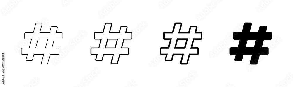 Fototapeta premium Hashtag icon vector isolated on white background. hashtag vector icon