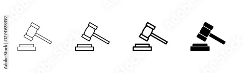 Gavel icon vector isolated on white background. Hammer icon vector. Judge Gavel Auction Icon Vector. Bid