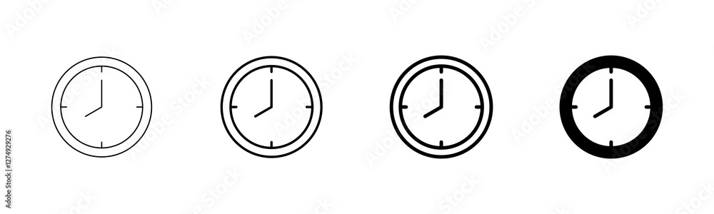 Clock icon vector isolated on white background. Time icon vector. Clock vector icon Clock icon vector isolated on white background. Time icon vector. Clock vector icon