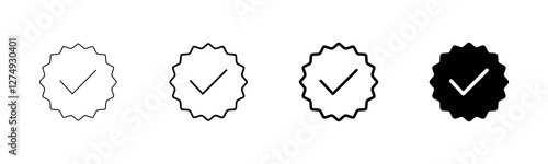 Approved icon vector isolated on white background. Certified Medal Icon vector. check mark