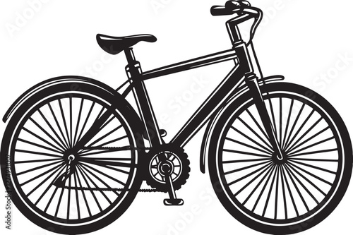 Cycle Silhouette Sleek Black and White Bicycle Design
