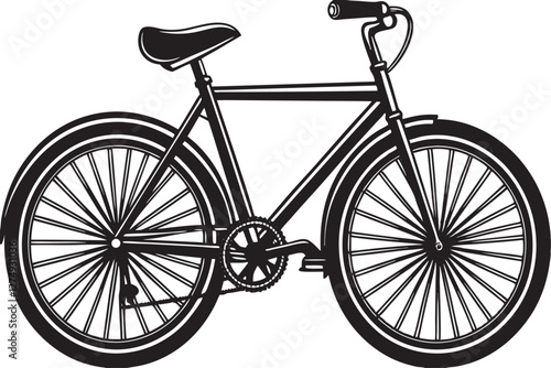 Cycle Silhouette Sleek Black and White Bicycle Design