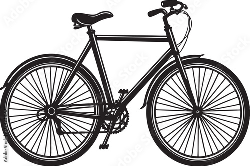Cycle Silhouette Sleek Black and White Bicycle Design