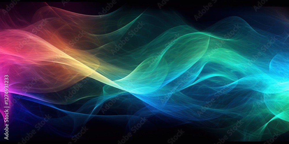 Obraz premium Colorful smoke waves abstract background, design element
