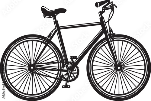 Cycle Silhouette Sleek Black and White Bicycle Design