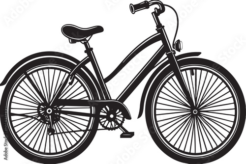 Cycle Silhouette Sleek Black and White Bicycle Design