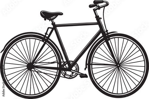 Cycle Silhouette Sleek Black and White Bicycle Design