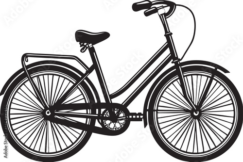 Cycle Silhouette Sleek Black and White Bicycle Design