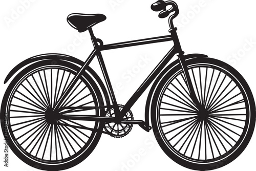 Cycle Silhouette Sleek Black and White Bicycle Design