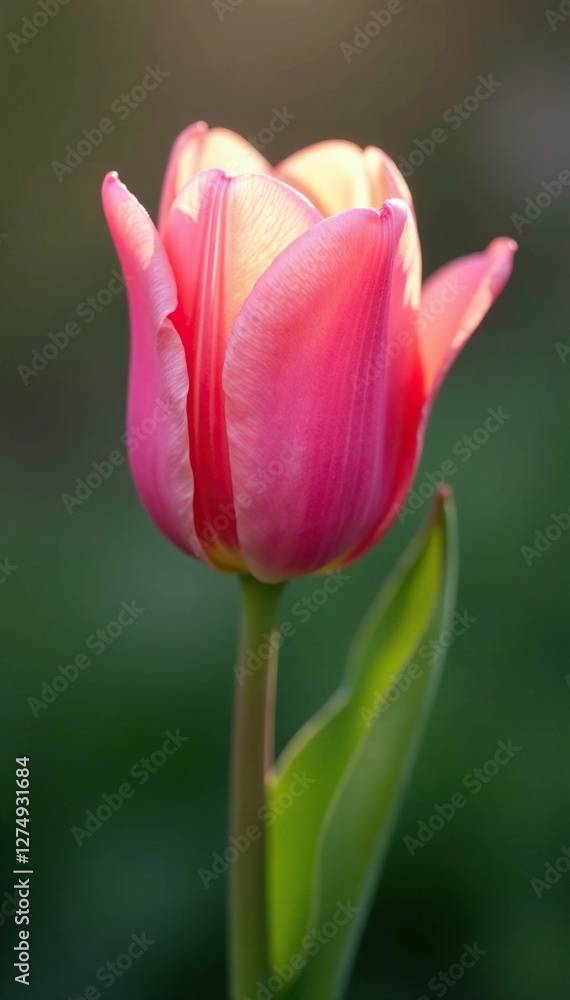 Soft petals of pink tulips unfold in morning dew, delicate, colors, petals Soft petals of pink tulips unfold in morning dew, delicate, colors, petals