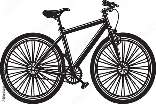 Cycle Silhouette Sleek Black and White Bicycle Design