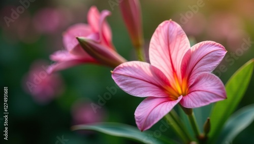 Soft petals of alstroemeria bloom in harmony with nature, gardenia, serene