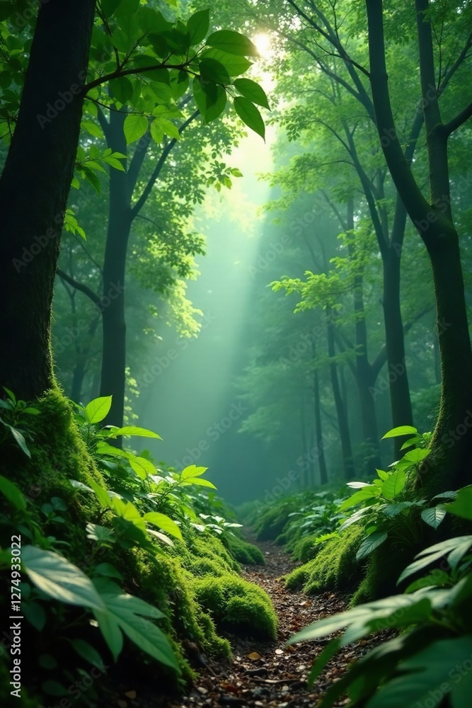 Obraz premium Ficus benjamina against a backdrop of Bornean forest, nature, plants