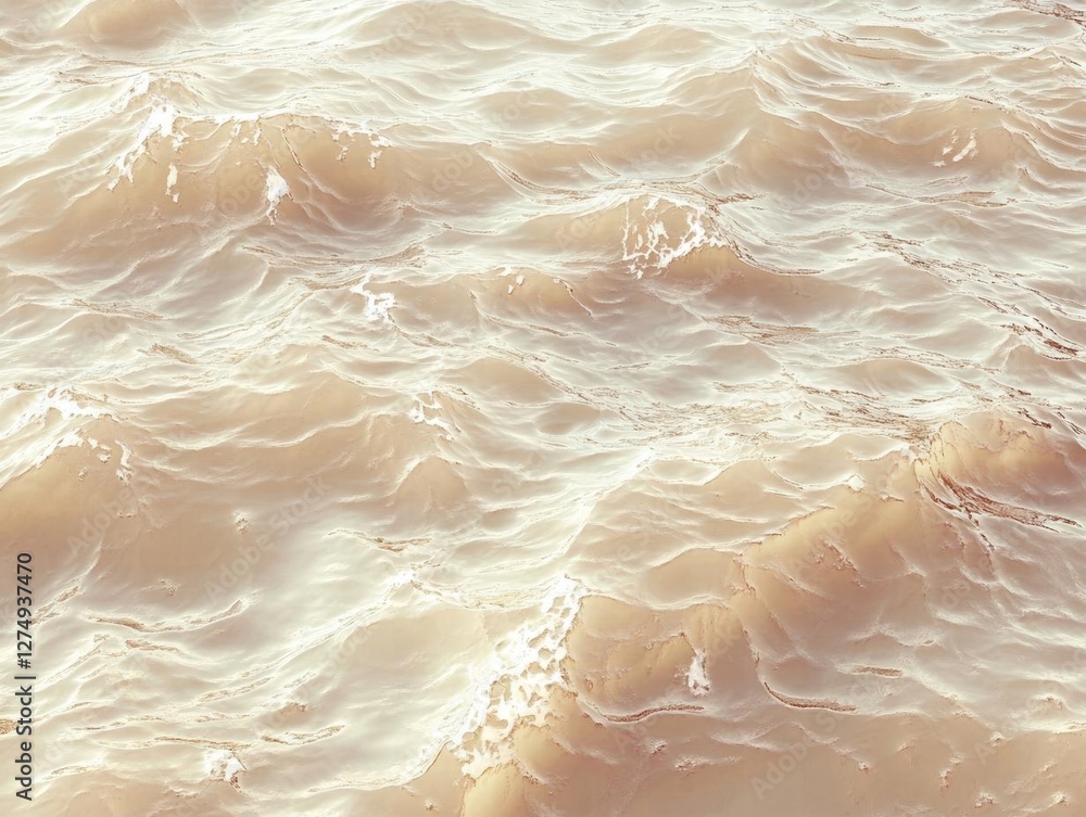 Fototapeta premium Calm Beige Ocean Waves Abstract Background