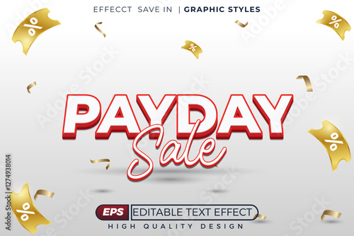 Editable 3d text effect payday sale