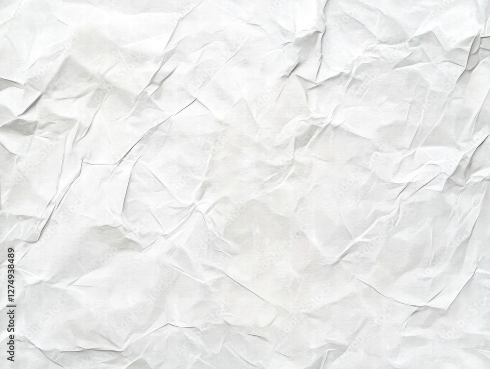 Fototapeta premium White Crumpled Paper Texture: A Blank Canvas for Creativity