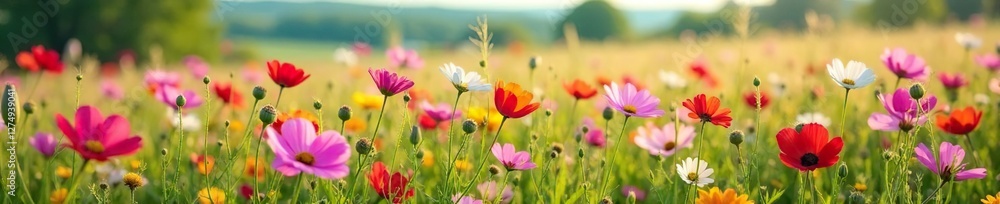 Field of Distelblume Lila wiesenblume in full bloom, wildflowers, countryside Field of Distelblume Lila wiesenblume in full bloom, wildflowers, countryside