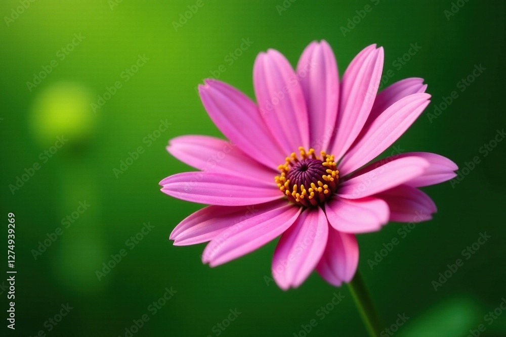 Stunning pink-gazania flower with delicate petals on green background, delicate, flower, green Stunning pink-gazania flower with delicate petals on green background, delicate, flower, green