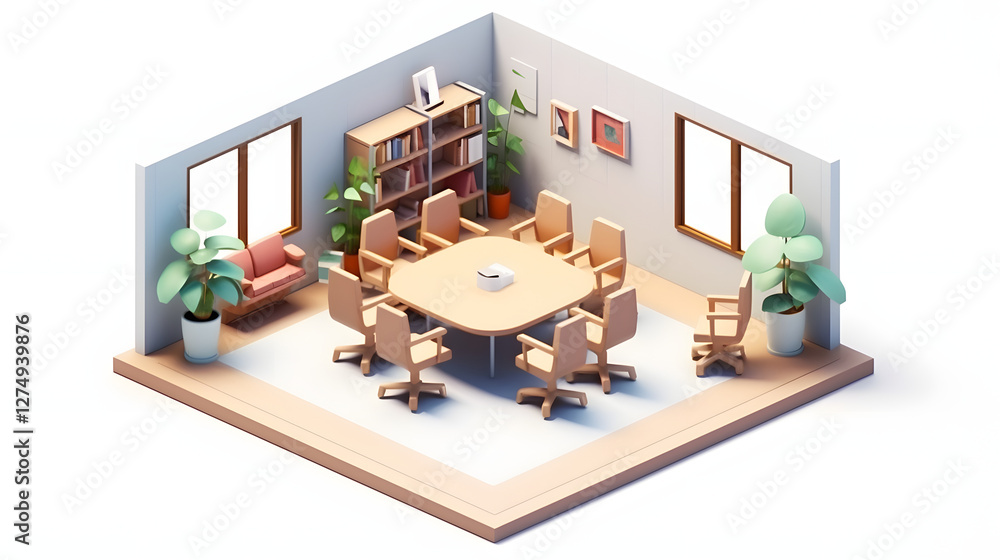 Meeting Room isometric 3D Meeting Room isometric 3D