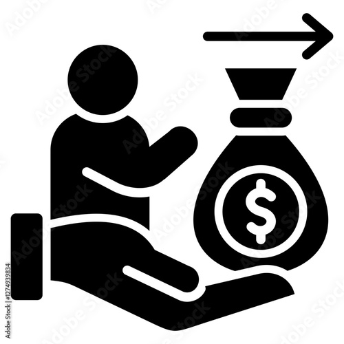 Financial Production Partners Icon, Symbol, Glyph Black