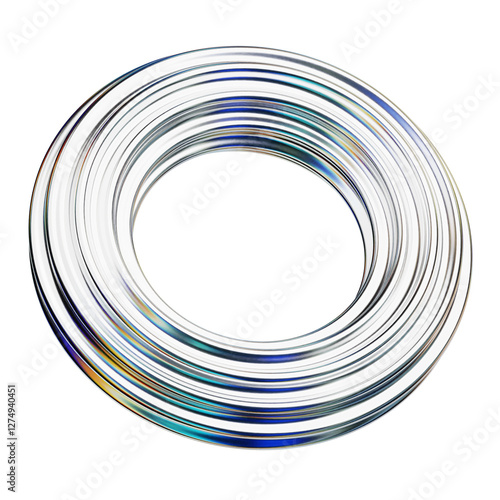 chrome abstract shape 3d icon isolated on the transparent background