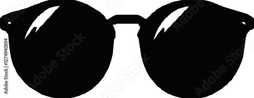 Eye Glasses Silhouette, Pictogram, Front View, Flat Style, can use for Logo Gram, Apps, Art Illustration, Template for Avatar Profile Image, Website, or Graphic Design Element. Vector Illustration