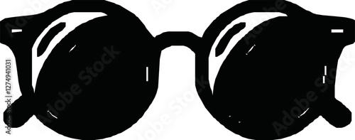 Eye Glasses Silhouette, Pictogram, Front View, Flat Style, can use for Logo Gram, Apps, Art Illustration, Template for Avatar Profile Image, Website, or Graphic Design Element. Vector Illustration