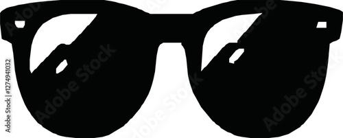Eye Glasses Silhouette, Pictogram, Front View, Flat Style, can use for Logo Gram, Apps, Art Illustration, Template for Avatar Profile Image, Website, or Graphic Design Element. Vector Illustration