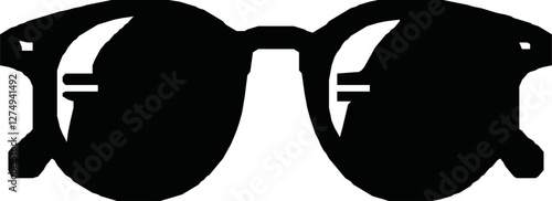 Eye Glasses Silhouette, Pictogram, Front View, Flat Style, can use for Logo Gram, Apps, Art Illustration, Template for Avatar Profile Image, Website, or Graphic Design Element. Vector Illustration