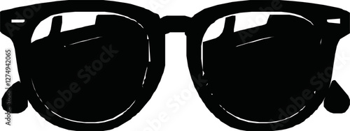 Eye Glasses Silhouette, Pictogram, Front View, Flat Style, can use for Logo Gram, Apps, Art Illustration, Template for Avatar Profile Image, Website, or Graphic Design Element. Vector Illustration