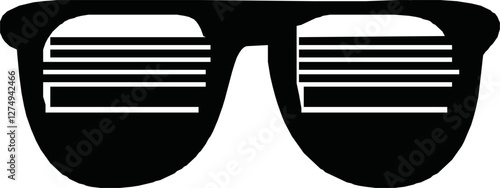 Eye Glasses Silhouette, Pictogram, Front View, Flat Style, can use for Logo Gram, Apps, Art Illustration, Template for Avatar Profile Image, Website, or Graphic Design Element. Vector Illustration