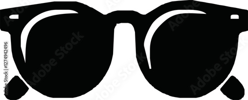 Eye Glasses Silhouette, Pictogram, Front View, Flat Style, can use for Logo Gram, Apps, Art Illustration, Template for Avatar Profile Image, Website, or Graphic Design Element. Vector Illustration