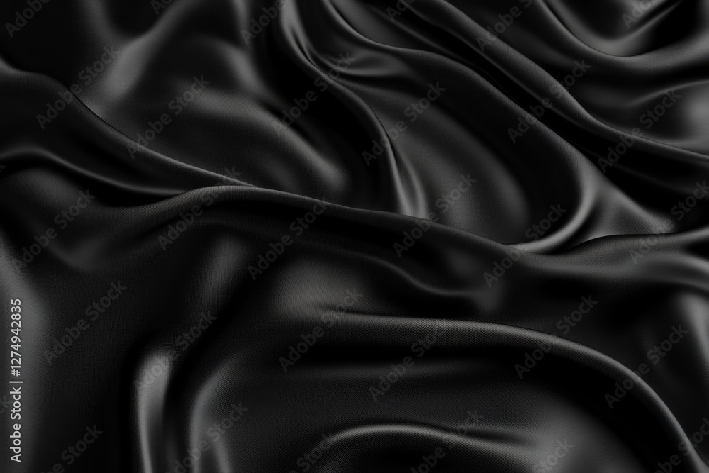 Black silk fabric drapes, studio background, elegant texture, website design Black silk fabric drapes, studio background, elegant texture, website design