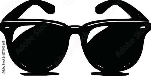 Eye Glasses Silhouette, Pictogram, Front View, Flat Style, can use for Logo Gram, Apps, Art Illustration, Template for Avatar Profile Image, Website, or Graphic Design Element. Vector Illustration