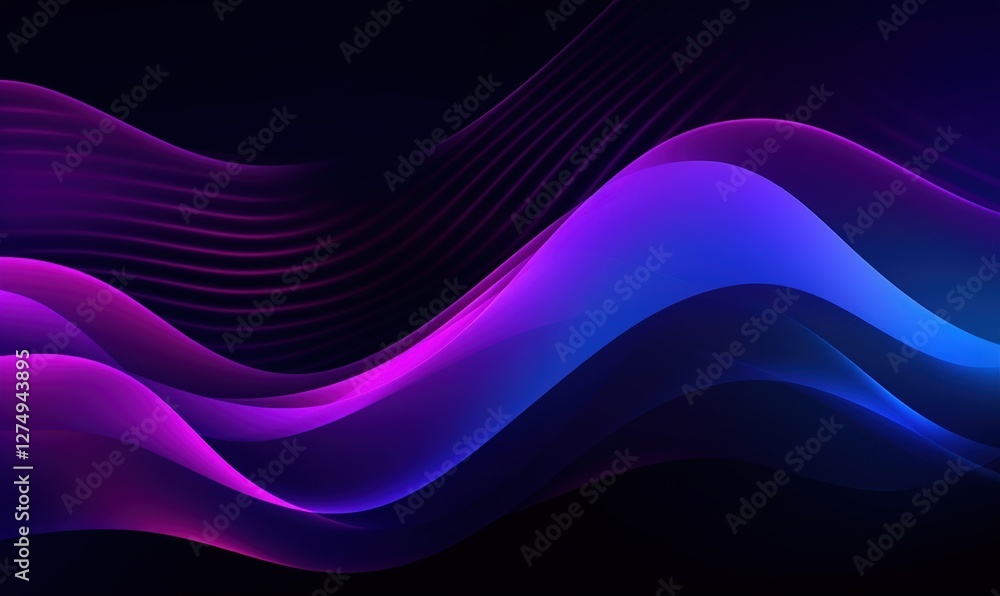 Gradient waves of blue and pink flow on a dark backdrop. Background for presentations and web design Gradient waves of blue and pink flow on a dark backdrop. Background for presentations and web design