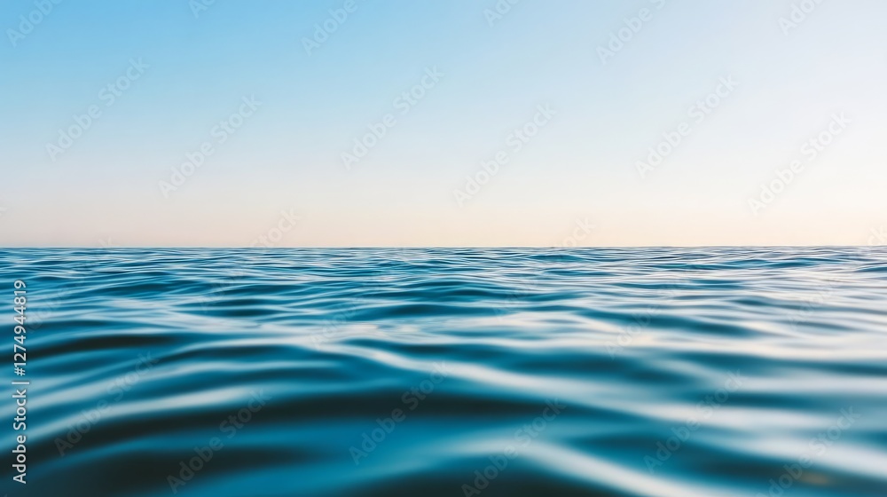 Obraz premium Tranquil Scene of Rippling Water Merging with Gentle Ocean Waves