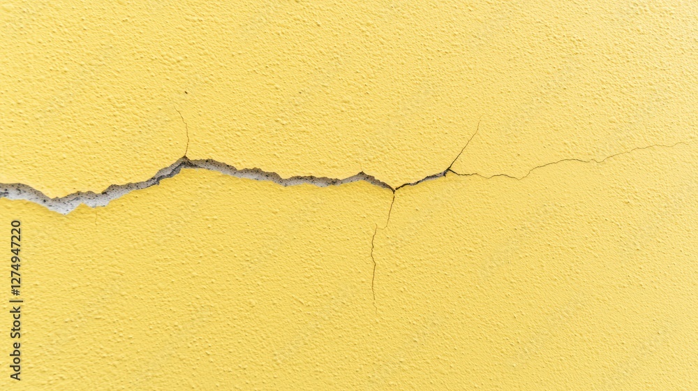Obraz premium A close-up of a cracked yellow wall, highlighting texture and imperfections.