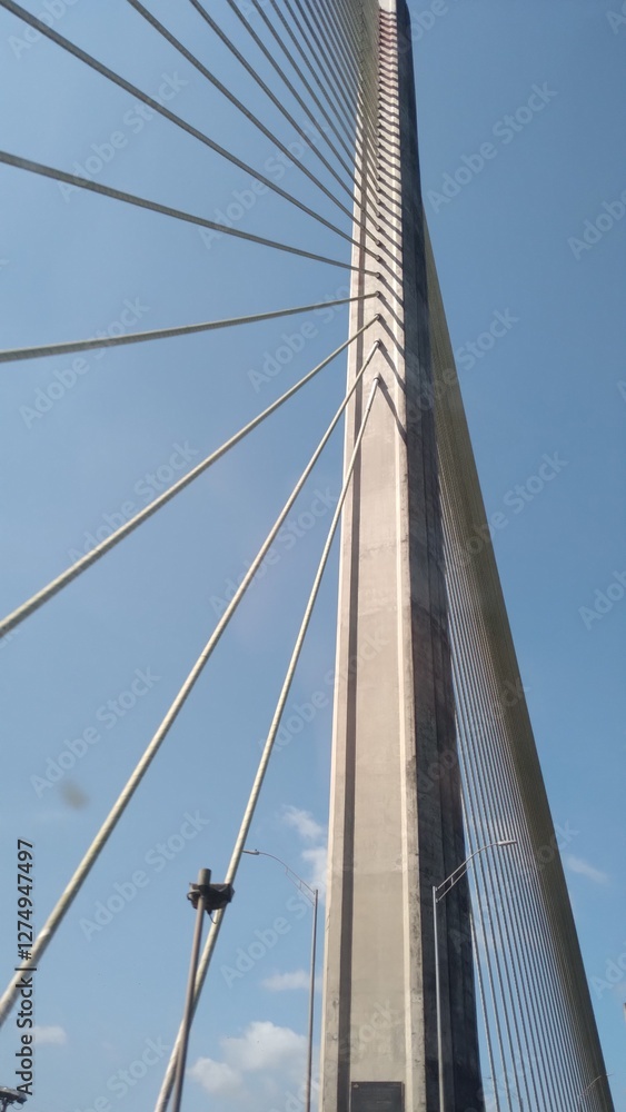 Fototapeta premium Centennial Bridge over the Panama Canal, bridge structure