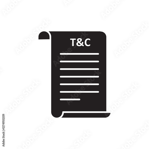 Terms and Conditions Icon, vector simple black trendy style illustration for web and app..eps