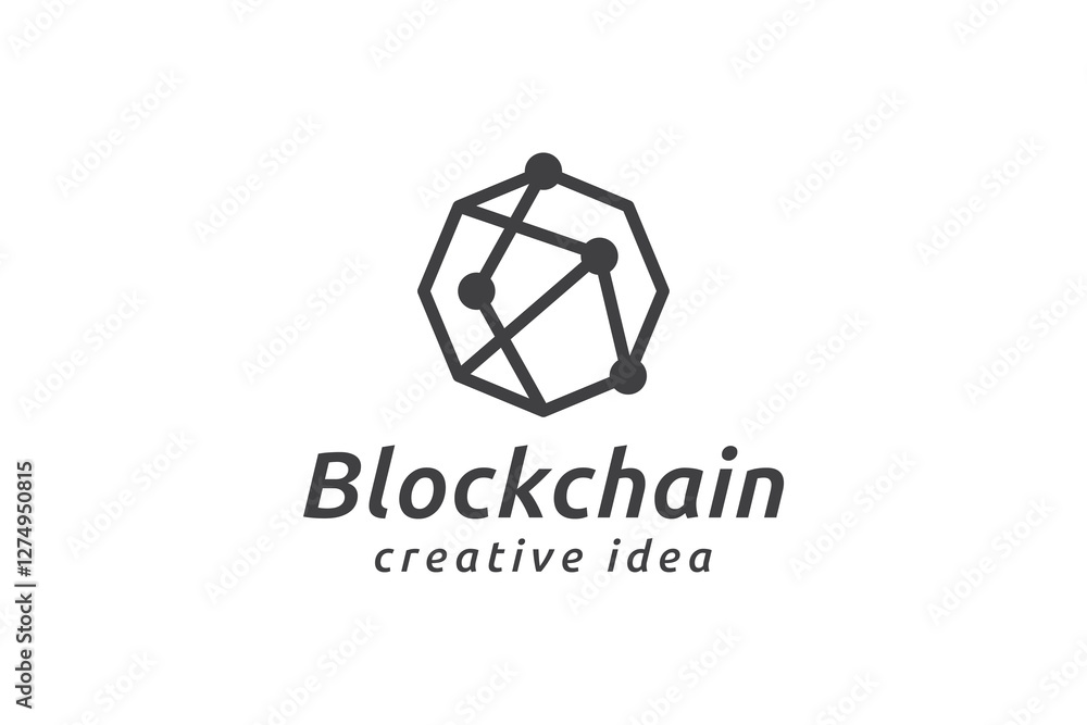 Creative Blockchain Technology Logo Design Template Creative Blockchain Technology Logo Design Template