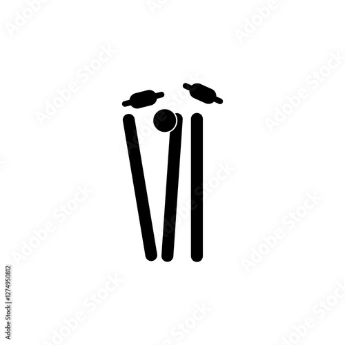 Wicket Stump icon, simple flat black trendy style illustration for web and app..eps