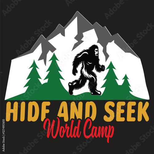 Hide and seek world camp graphic design