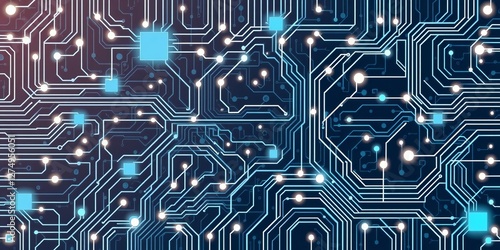 Seamless pattern of semiconductor elements in a repetitive design, graphic, technology, elements