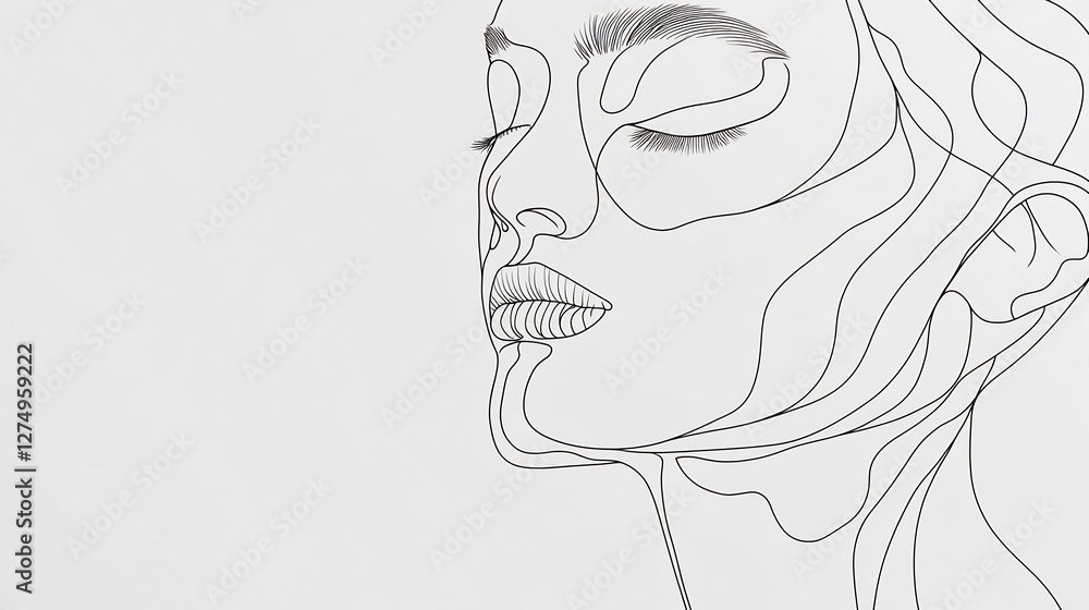 simple black line art portrait on white simple black line art portrait on white