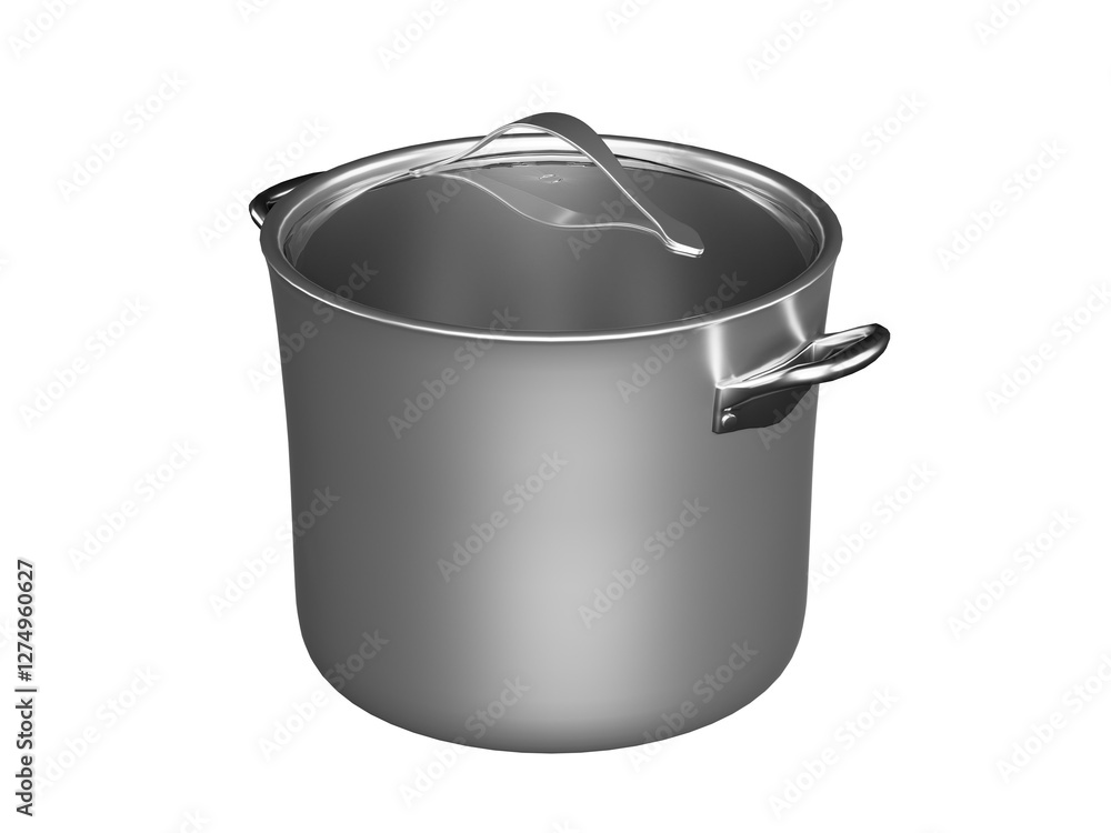 Stainless Steel Stock Pot with Lid isolated on white Stainless Steel Stock Pot with Lid isolated on white
