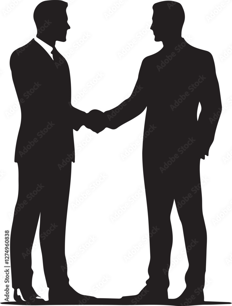 Business man handshake black silhouette vector Business man handshake black silhouette vector