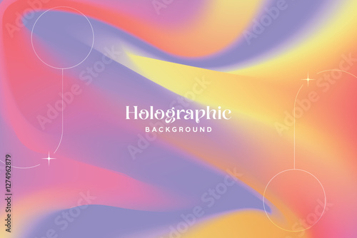 Abstract Iridescence Holographic Background Pastel Gradient. Trendy Modern Design Gradient Holographic texture
